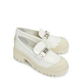 Dior White Calfskin Platform Loafers